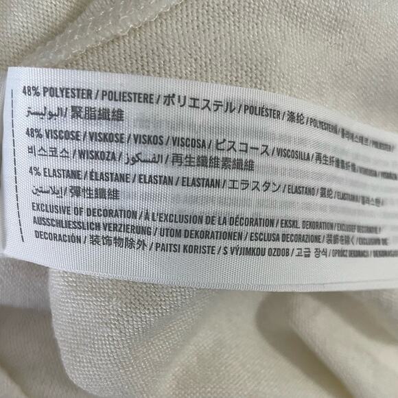 Y2K Abercrombie & Fitch Women Loungewear Top Ivory M Sequins Graphic Soft Preppy - Picture 7 of 9